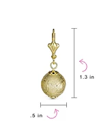 Bling Jewelry Elegant Drop Ball Earrings Gold Plated Lightweight 12MM