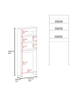 Fm Furniture Bisbee 2-Door Over-the-Toilet Bathroom Storage Cabinet Shelf, White