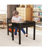 Flip-Top Kids Activity Table and Chair Set with Hidden Storage Space Fun Organized Playtime Furniture