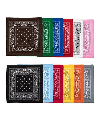Bioworld Lightweight Multicolored 22"x22" 12-Pack Bandana Set