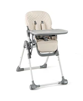 Foldable High Chair with Footrest and Detachable Tray