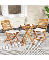 Outdoor Folding Chairs with Seat Cushions for Comfortable Patio Seating (Set of 2)