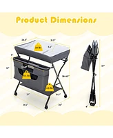 Gouun Portable Adjustable Height Newborn Nursery Organizer with wheel