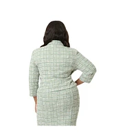 Plus Boucle Peplum Jacket