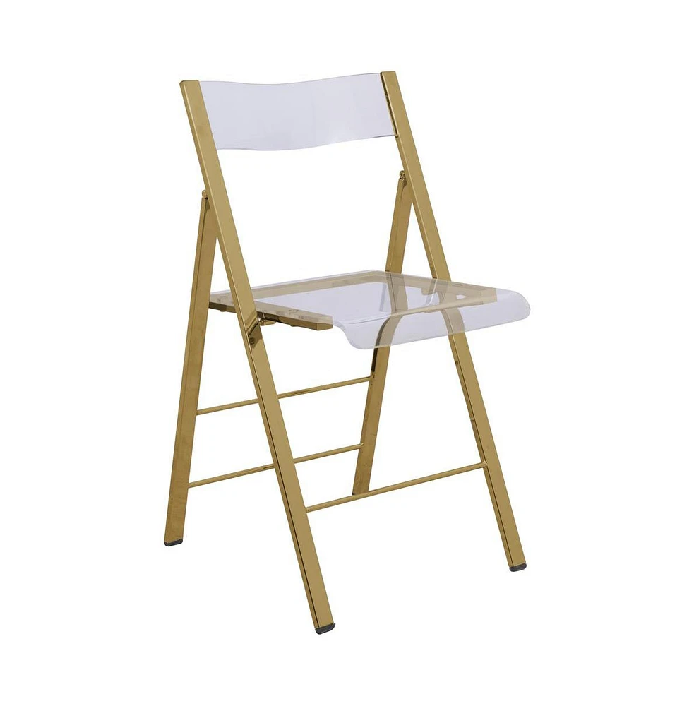 Menno Modern Acrylic Gold Base Folding Chair