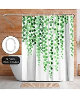 71x74 Minimalist Floral Shower Curtain - 100% Polyester - Water-Resistant Bath Curtain