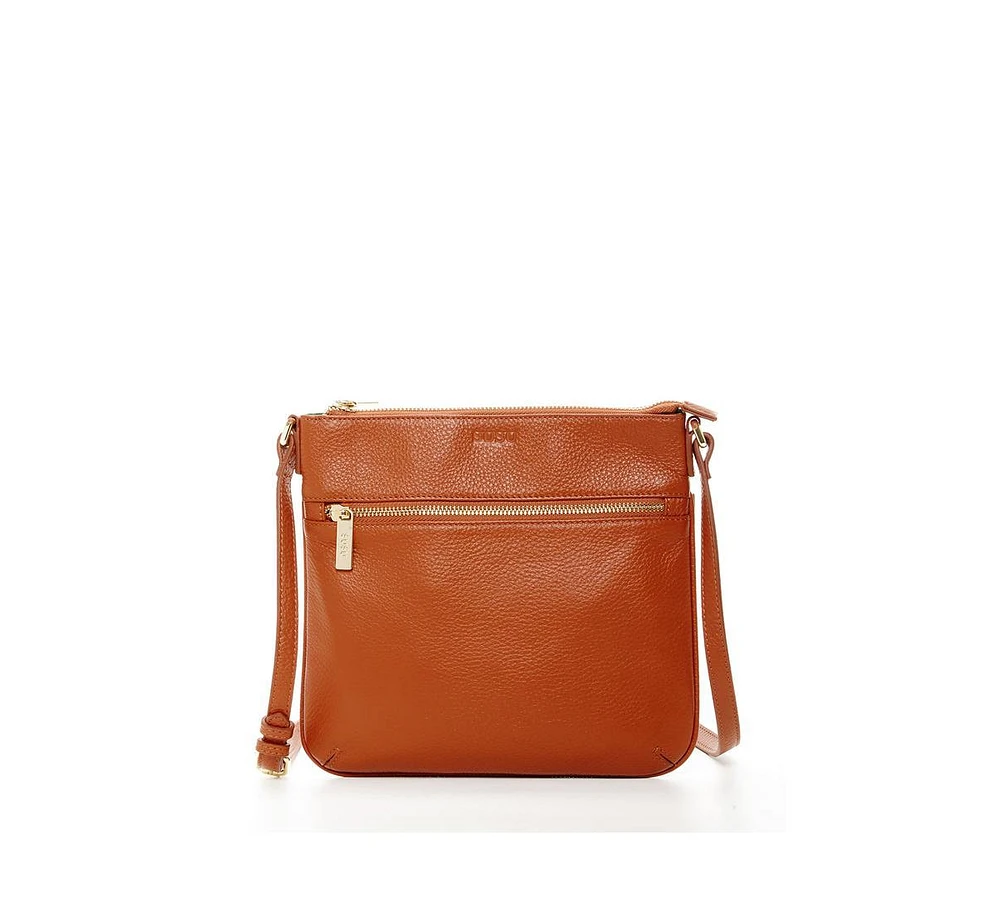 Susu Brown Leather Crossbody Bag