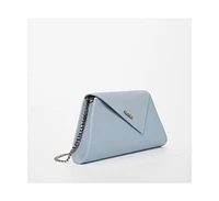 Susu Faded Denim Leather Clutch Bag Evening Purse