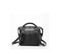 Susu Leather Backpack Purse for Women Convertible Crossbody Bag Medium Size with Front and Back Pockets