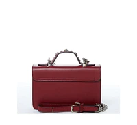 Susu Studded Small Leather Crossbody Bag Burgundy Purse Women's Handbag