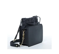 Susu The Patricia Black Leather Purse Drawstring