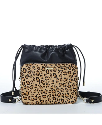 Susu The Patricia Black Leopard Leather Purse