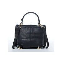 Susu Leather Backpack for Women Convertible Crossbody Bag Black Purse