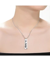 White Gold Plated "Be Happy" Pendant Necklace