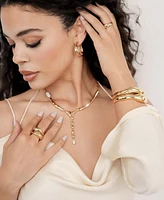 Ettika Liquid Melt and Cultivated Pearl Lariat Necklace