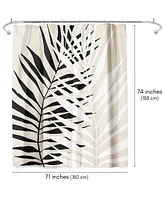 71x74 Abstract Leaf Shower Curtain - 100% Polyester - Water-Resistant Bath Curtain