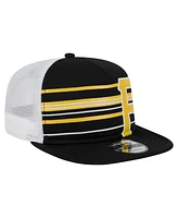 New Era Men's Black Pittsburgh Pirates 9FIFTY A-Frame Trucker Snapback Hat