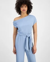 Guess Women's Rumi One-Shoulder Tie-Waist Jumpsuit