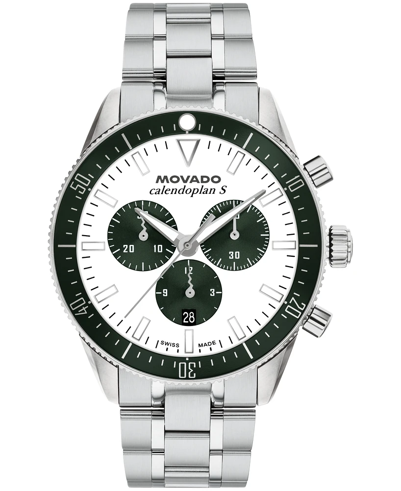 Movado Men's Calendoplan S Swiss Quartz Chrono Stainless-Steel Watch, 42mm