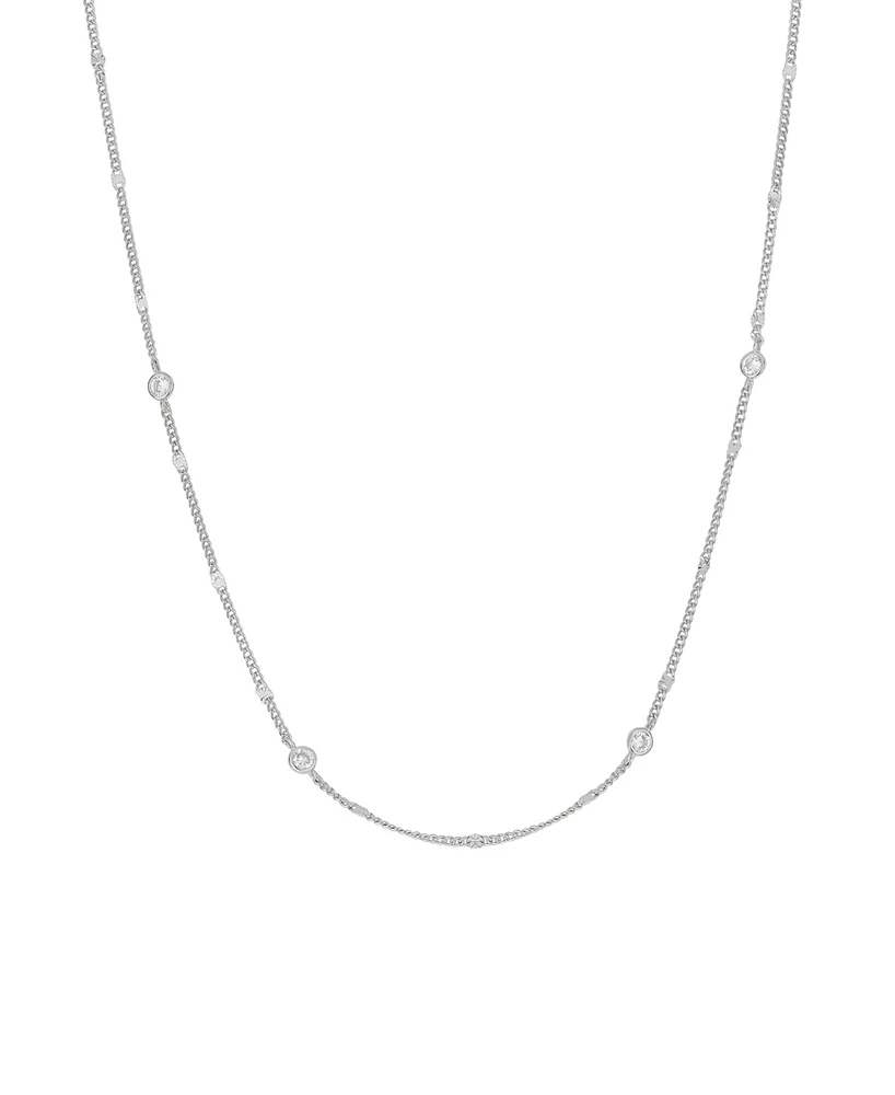 And Now This Cubic Zirconia Circular Shaped Station Necklace