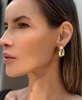 Adornia Gold Clear Crystal Teardrop Earrings