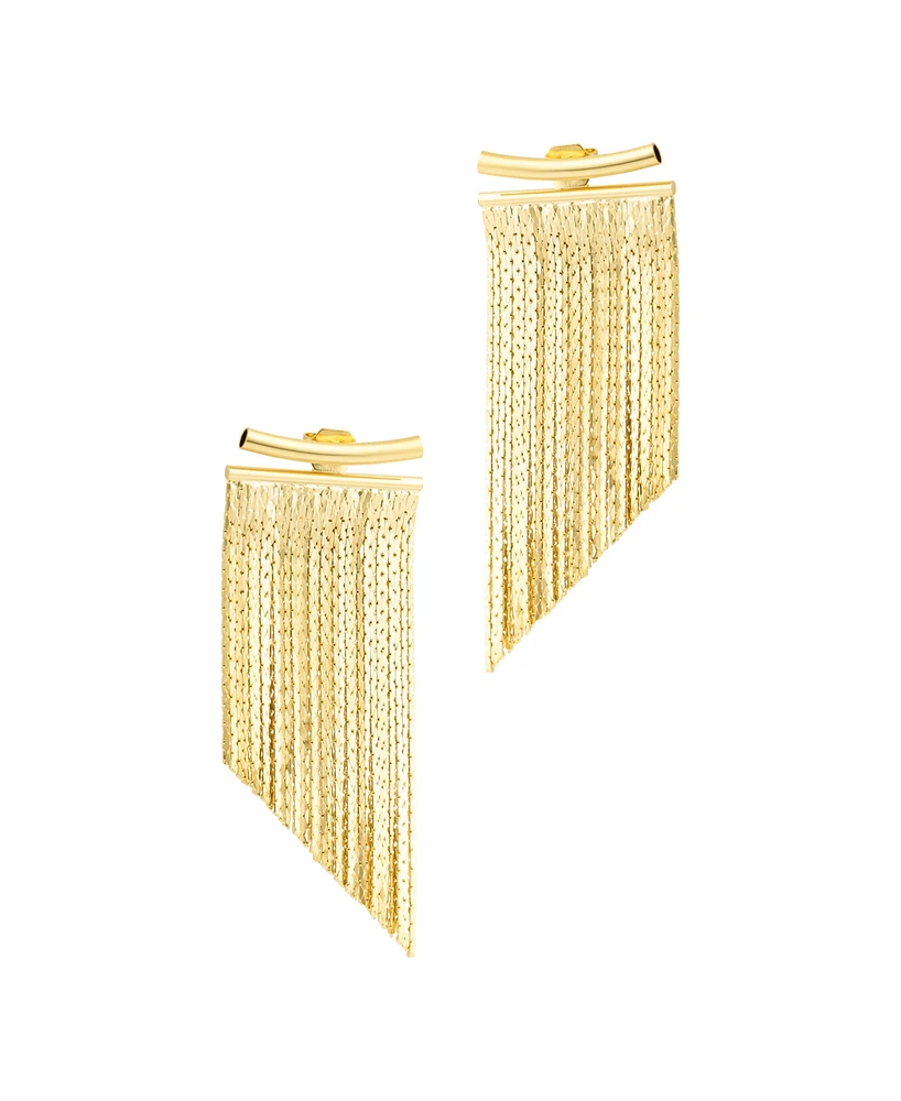 Adornia Gold Fringe Jacket Earrings