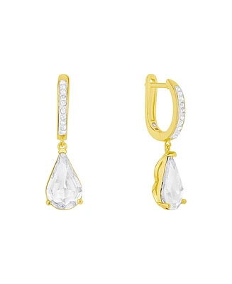 And Now This Clear Crystal Drop Hoop Earrings