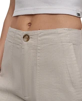 Dkny Jeans Women's Cropped Wide-Leg Linen Pants