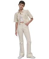 Dkny Jeans Women's Cropped Short-Sleeve Denim Jacket - Ecr