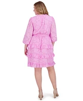 Eliza J Plus Tiered Fit & Flare Dress