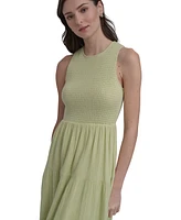 Dkny Jeans Women's Cotton Gauze Smocked-Bodice Maxi Dress