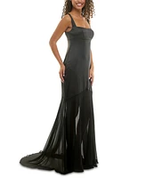 Alex & Sophia Juniors' Chiffon-Bottom Gown
