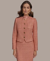Donna Karan New York Women's Collarless Tweed Blazer