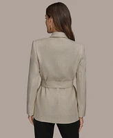 Donna Karan New York Women's Metallic Linen-Blend Belted Jacket