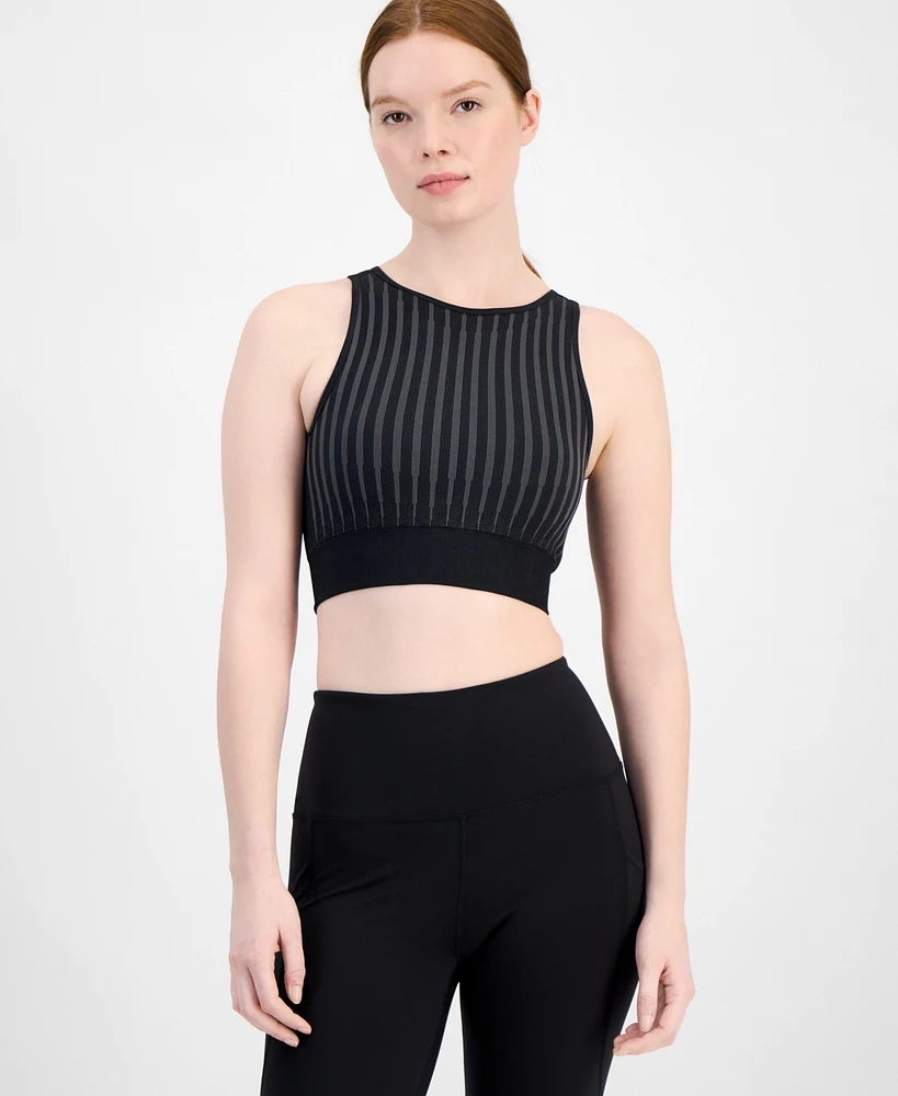 Id Ideology Women's High-Neck Cutout-Back Sports Bra, Exclusively at Macy's