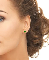 3-Pc. Set Green Quartz Round, Square And Heart Stud Earrings (1-3/8 ct. t.w.) in 14k Gold-Plated Sterling Silver