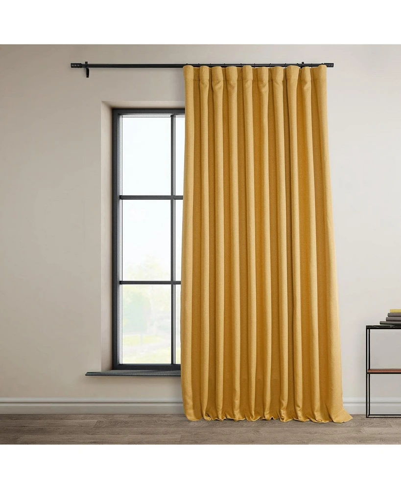 Half Price Drapes Dandelion Gold Extra Wide Textured Faux Linen Room Darkening Curtain