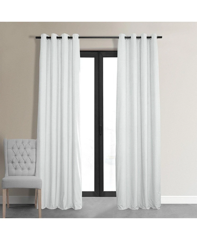 Half Price Drapes Primary White Grommet Signature Velvet Blackout Curtain