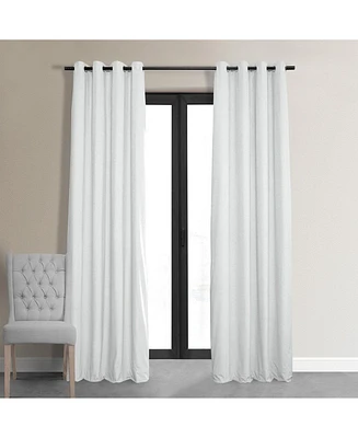 Half Price Drapes Primary White Grommet Signature Velvet Blackout Curtain