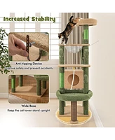 Gymax 59'' Cactus Cat Tree for Indoor Cats w/ Sisal Scratching Posts & Board Condo