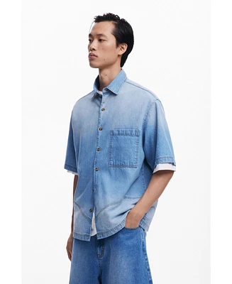 Desigual Men's Denim shirt with stitching
