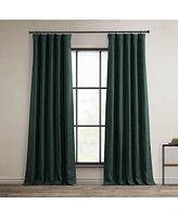 Half Price Drapes Focal Green Textured Faux Linen Room Darkening Curtain