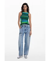 Desigual Women's Striped knit T-shirt with seams