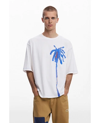 Desigual Men's Palm tree T-shirt with topstitching