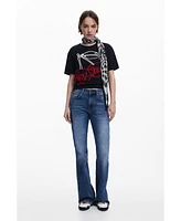 Desigual Women's Cherry lace-up T-shirt