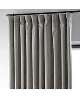 Half Price Drapes Dark Greige Extra Wide Performance Linen Hotel Blackout Curtain