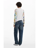 Desigual Women's Floral sleeve sweater