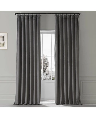 Half Price Drapes Nightlife Grey Signature Plush Velvet Hotel Blackout Curtain