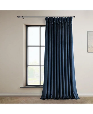 Half Price Drapes Eternal Blue Extra Wide Heritage Plush Velvet Room Darkening Curtain