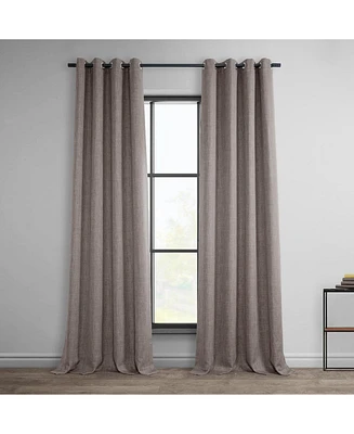 Half Price Drapes Mink Grommet Textured Faux Linen Room Darkening Curtain